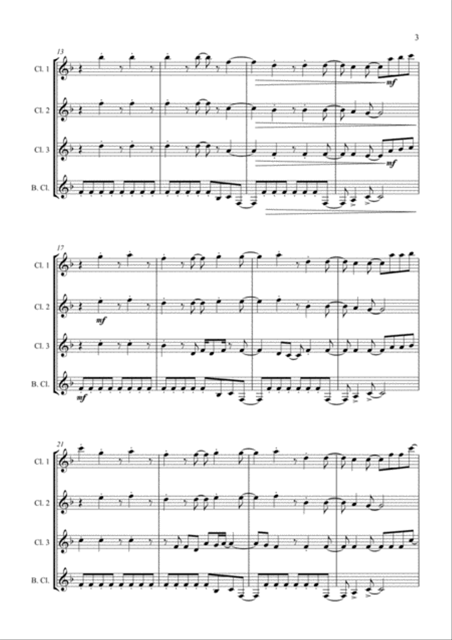 Jump Jump Clarinet Quartet scores gallery preview page 3