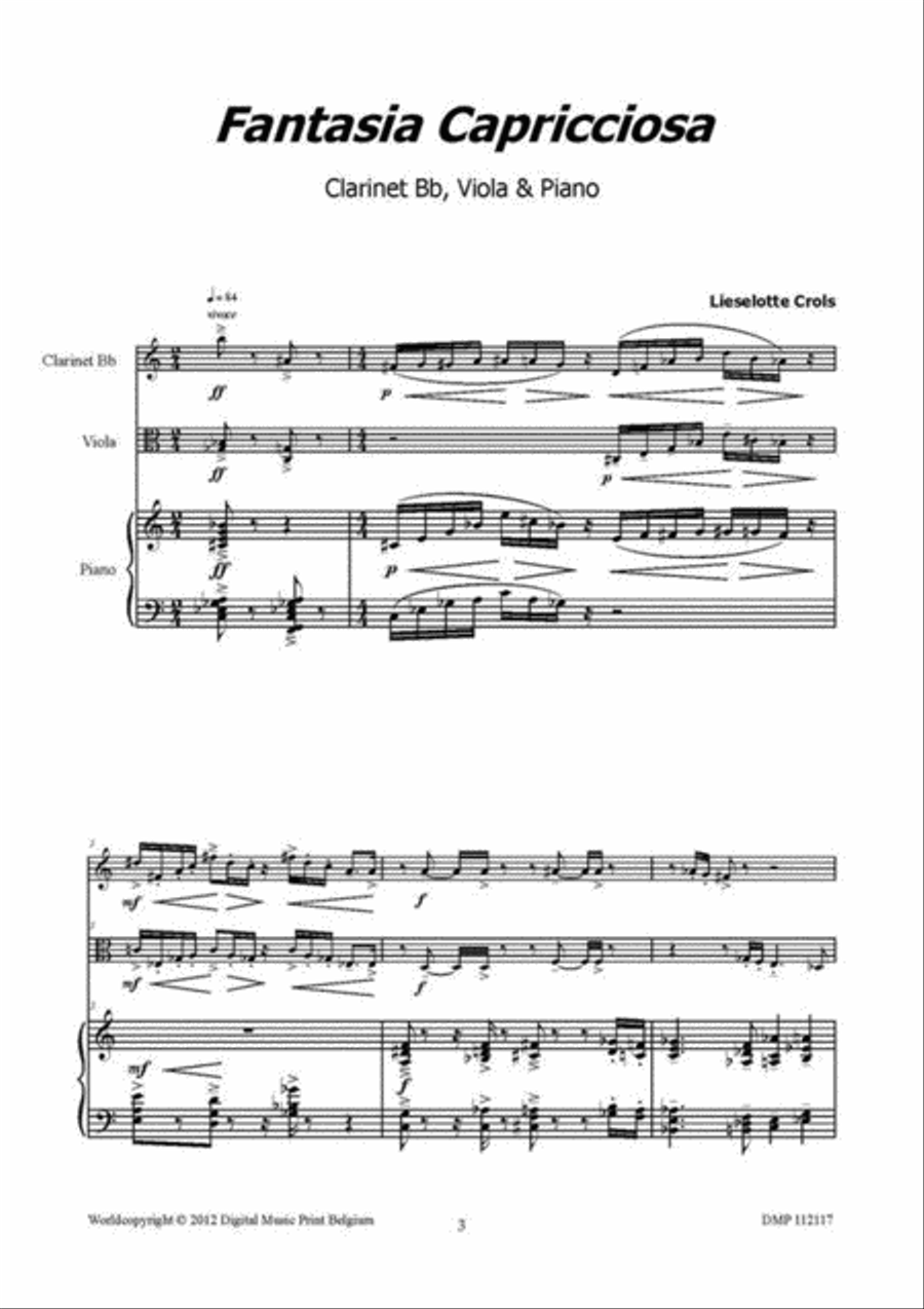 Fantasia Capricciosa Fantasia Capricciosa Clarinet scores gallery preview page 2