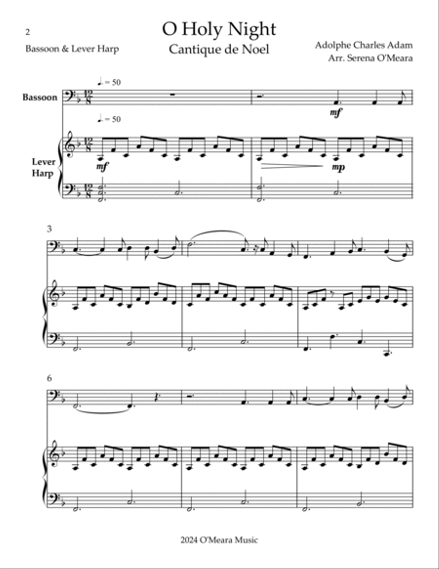 O Holy Night, Duet for Bassoon & Lever Harp