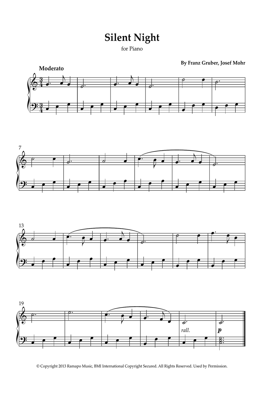 Silent Night Piano Method scores gallery preview page 1