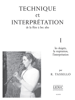 Book cover for Technique Et Interpretation Vol.1 (alto) (recorder Solo)
