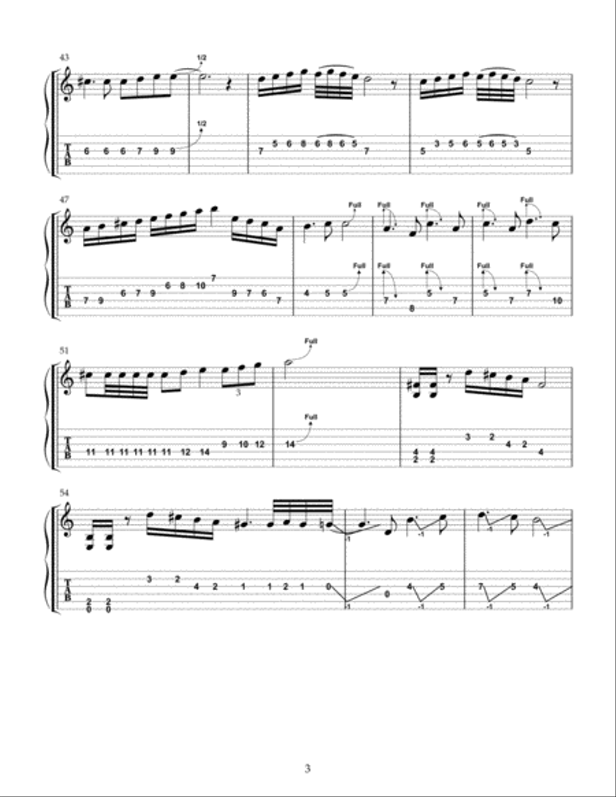 Amnesia Amnesia Guitar Tablature scores gallery preview page 3