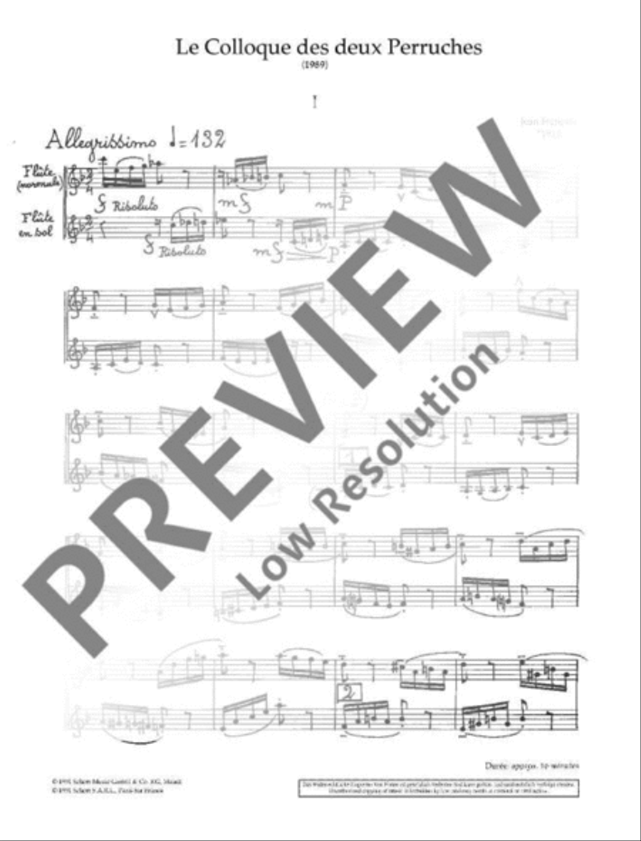 Le colloque des deux perruches Flute scores gallery preview page 4