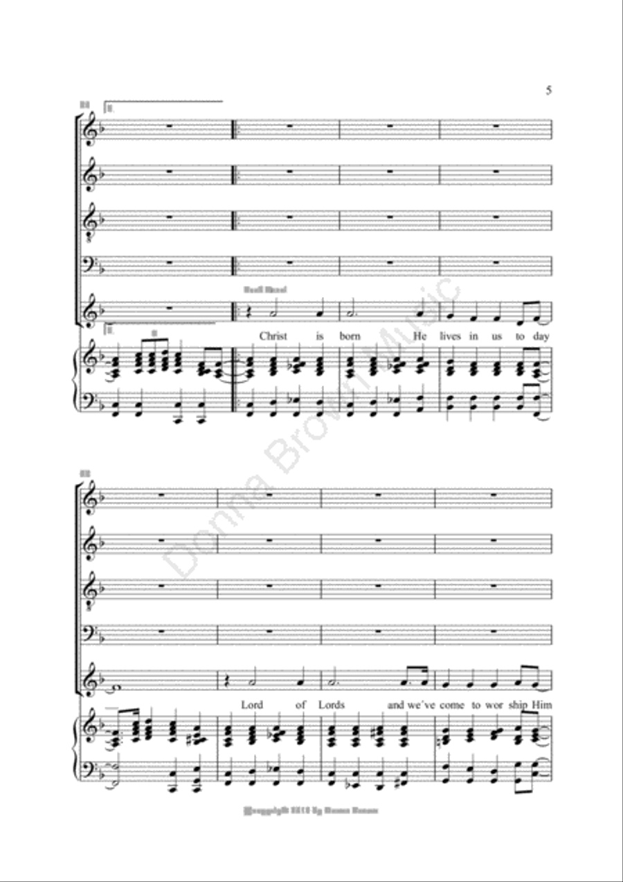 Hallelujah To The New-Born King - SATB 4-Part scores gallery preview page 5
