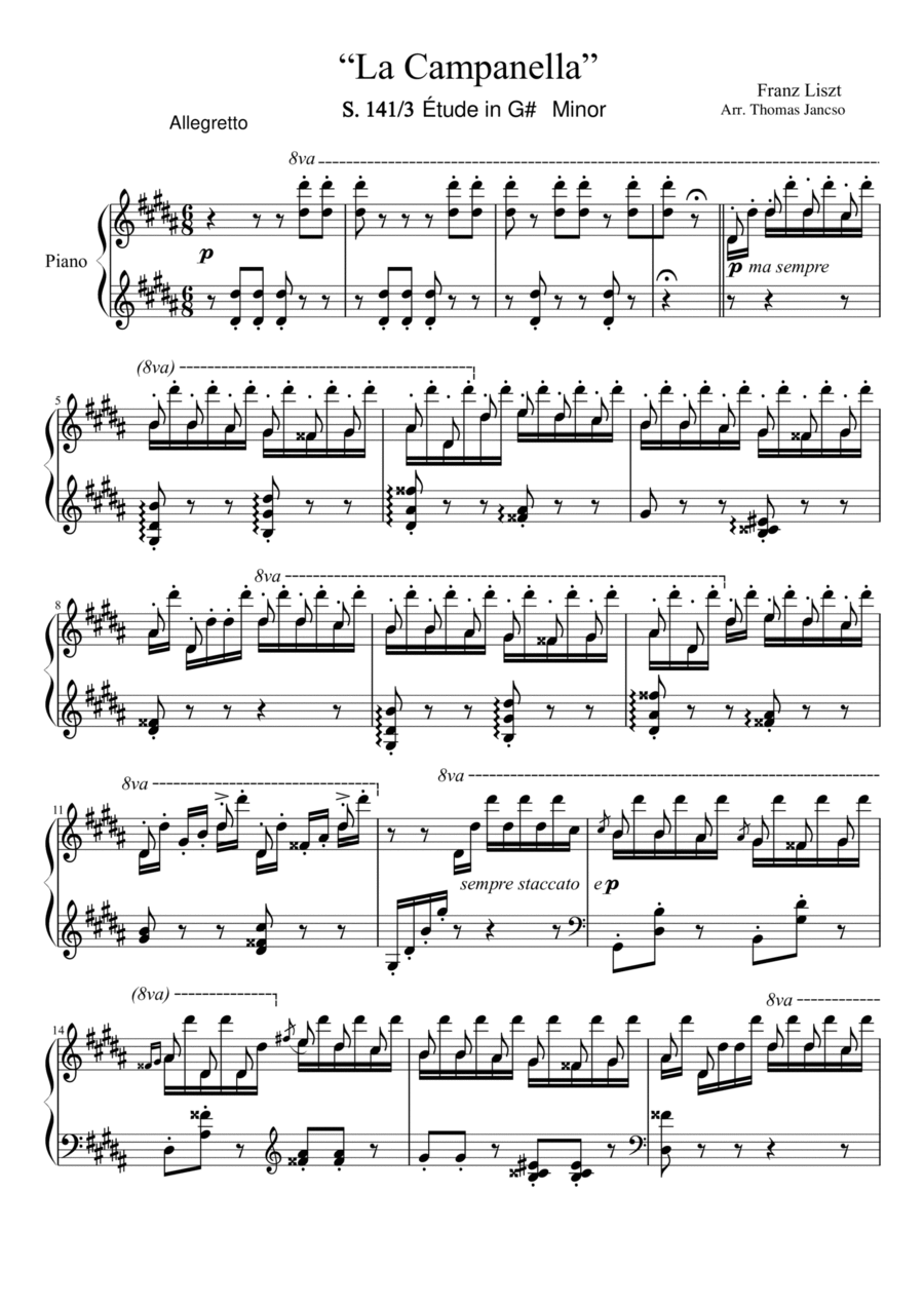La Campanella Piano Solo scores gallery preview page 1