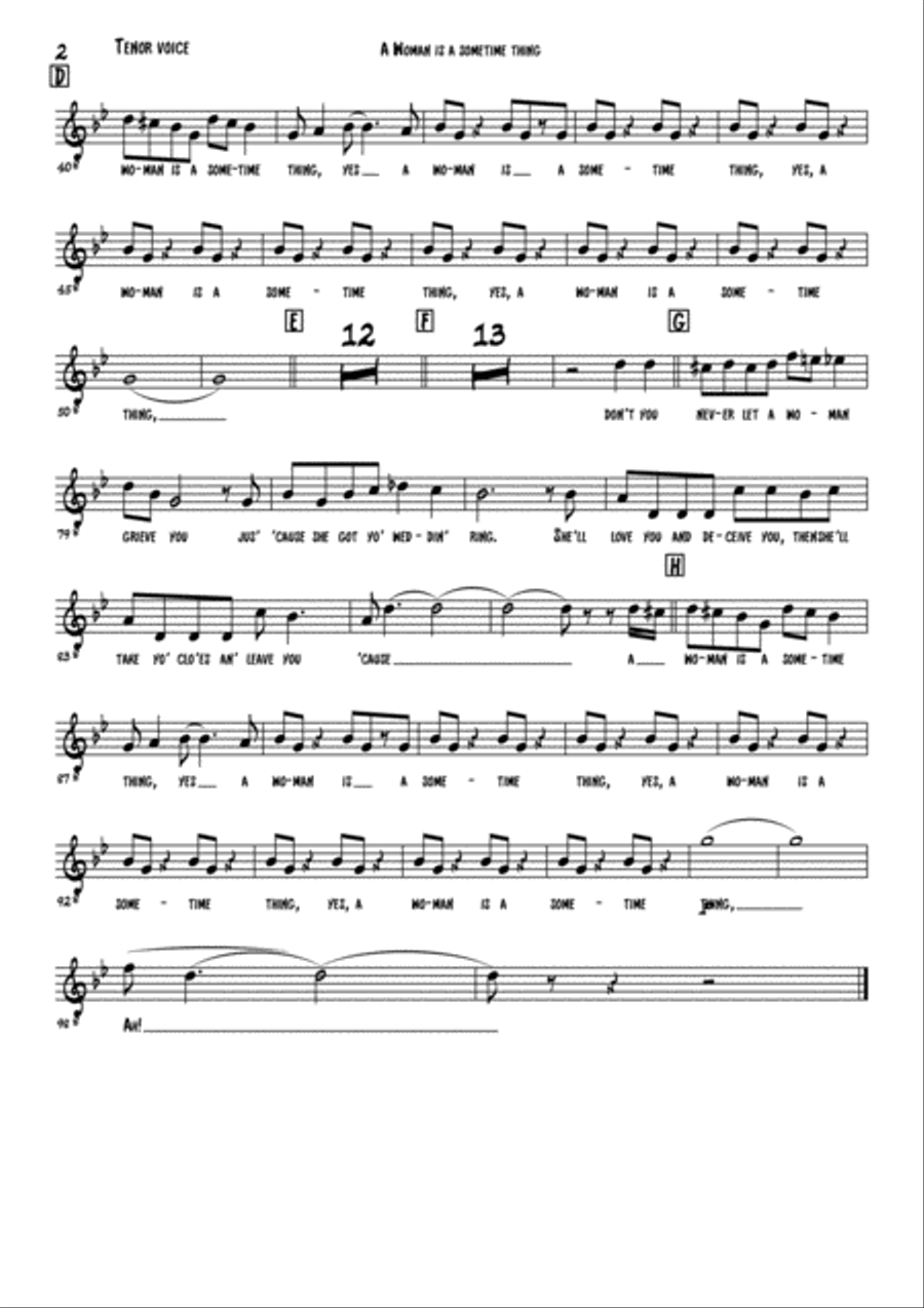 A Woman Is A Sometime Thing from PORGY AND BESS Small Ensemble scores gallery preview page 2