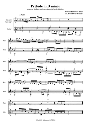 Prelude in D minor for soprano recorder and guitar