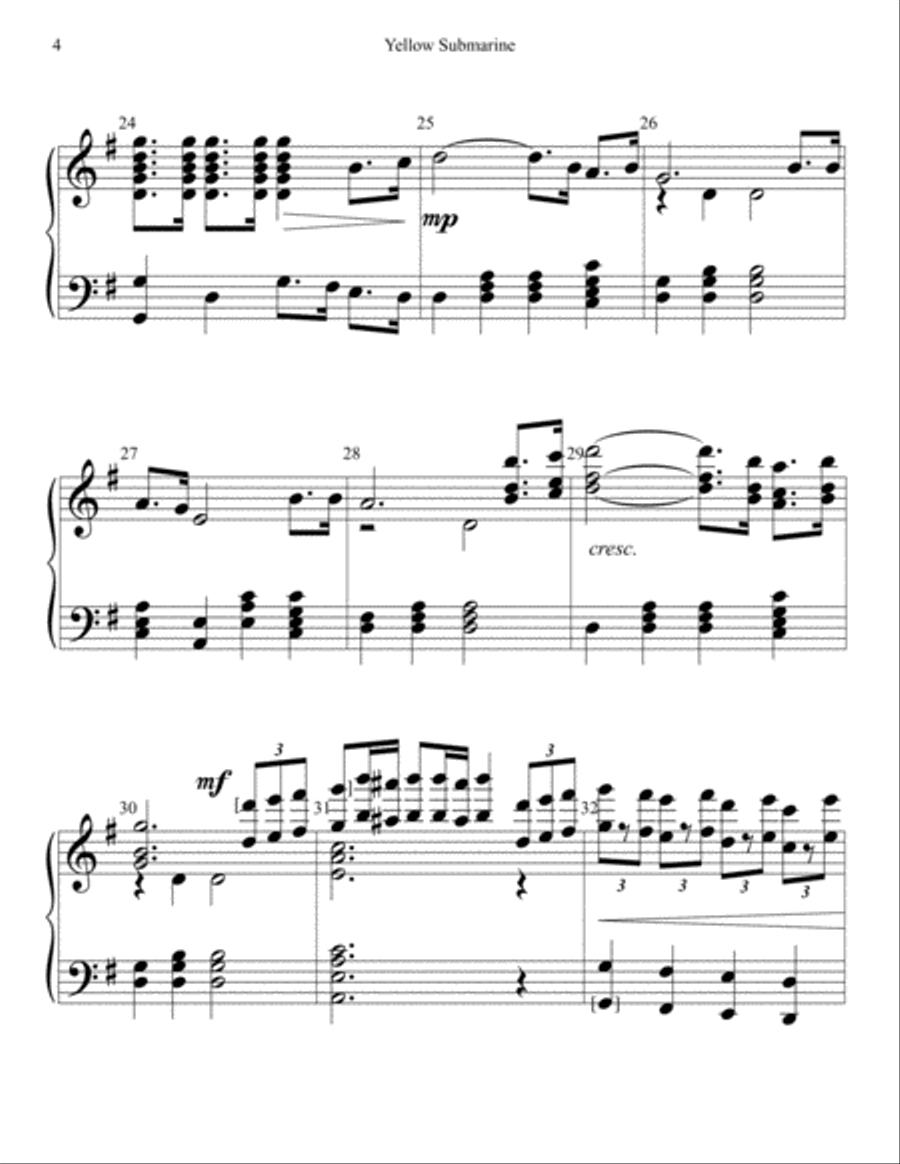 Yellow Submarine Handbell Choir scores gallery preview page 4