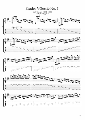 Carl Czerny School of Velocity - Study No. 1 for Flatpicking Guitar