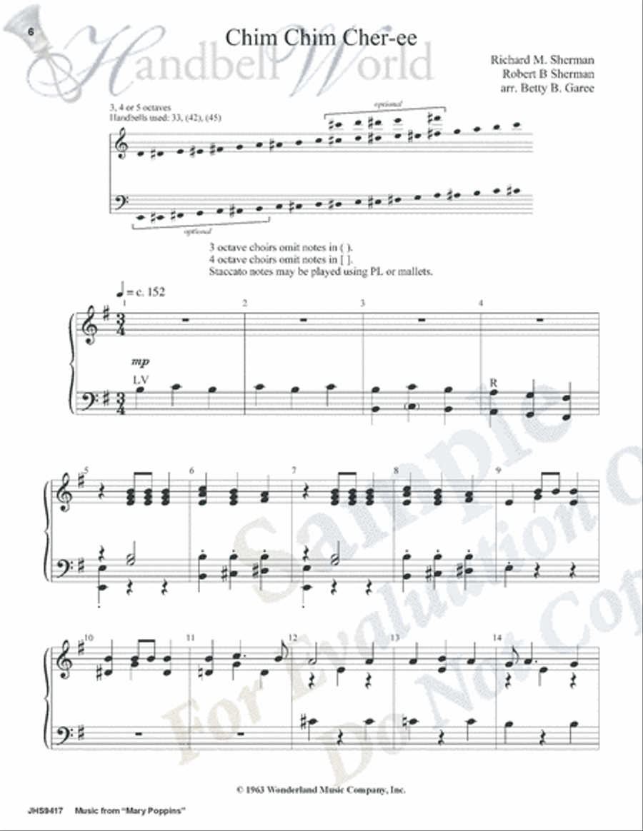Music from Mary Poppins 5-Octaves scores gallery preview page 5