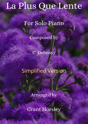 Book cover for "La Plus Que Lente" C. Debussy- Piano solo- Simplified version