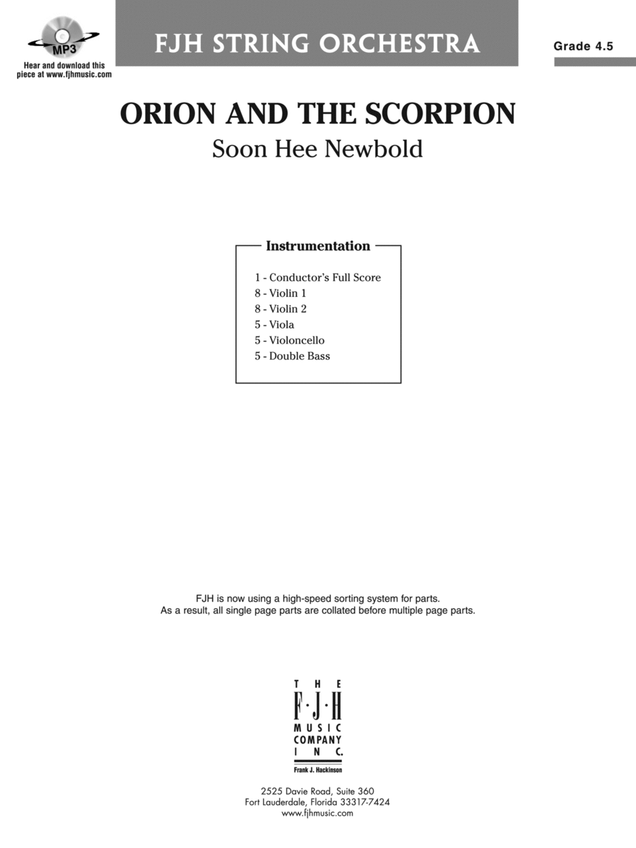 Orion and the Scorpion: Score String Orchestra scores gallery preview page 1