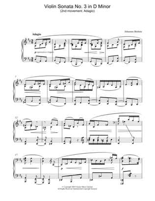 Book cover for Violin Sonata No. 3 in D Minor (2nd movement: Adagio)