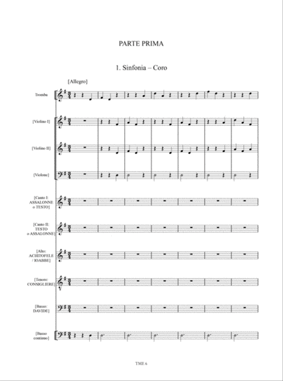 L’Assalonne (Modena 1684) - Il Mosè legato di Dio e liberator del popolo ebreo (Modena 1686). Critical Edition Choir scores gallery preview page 3