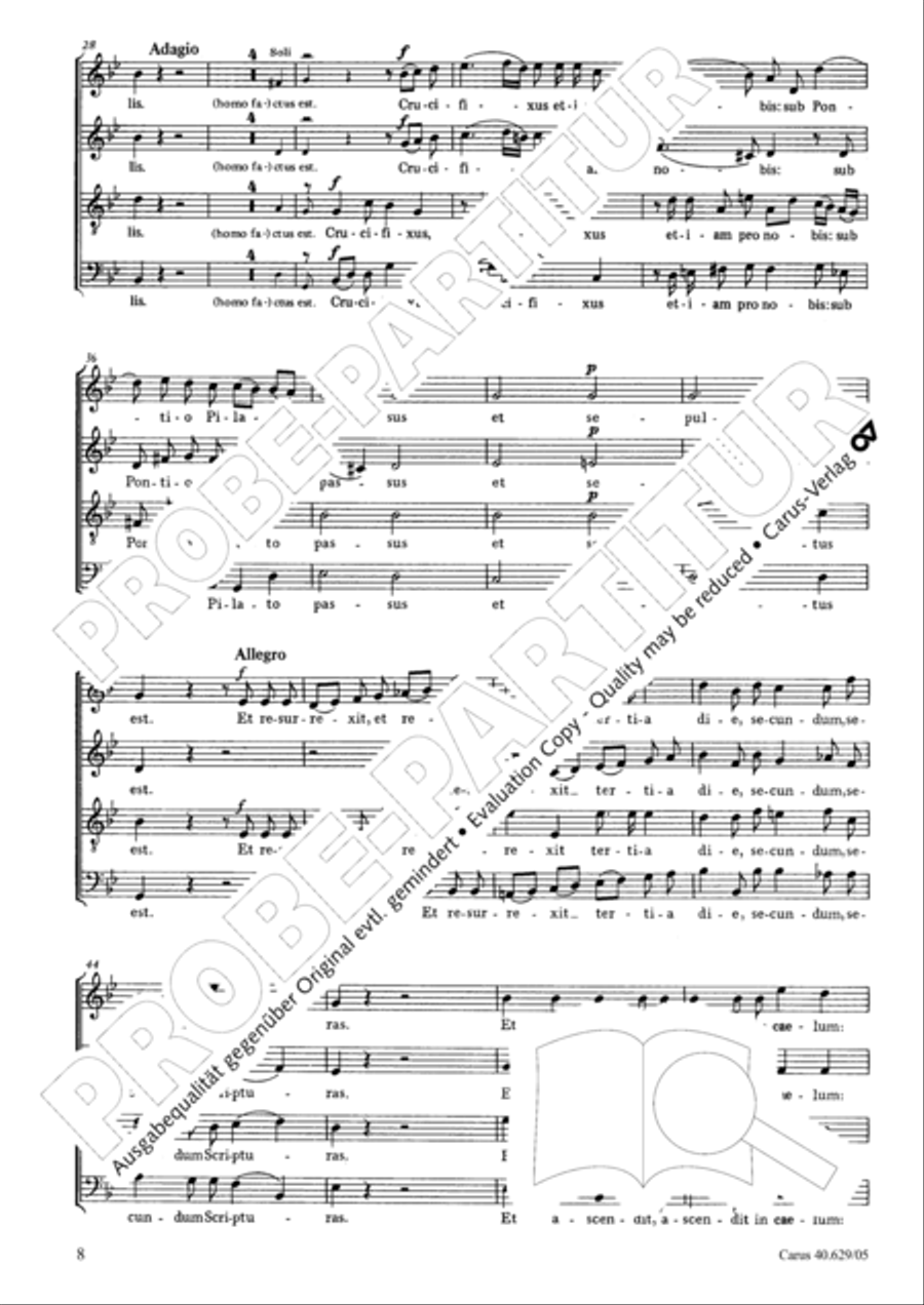 Missa brevis in B flat major 4-Part scores gallery preview page 9