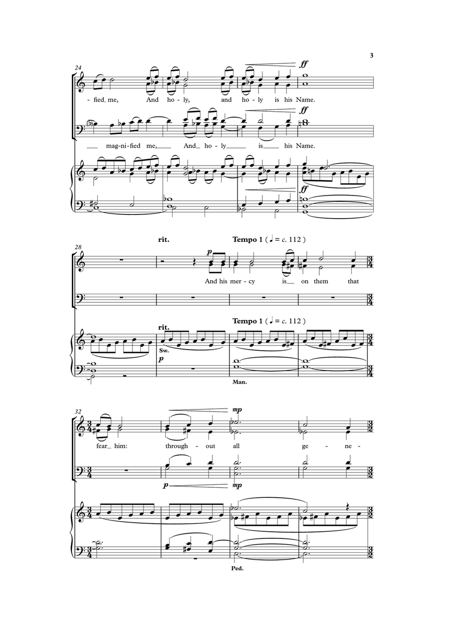 Essex Service (Magnificat and Nunc Dimittis) version for SATB and organ 4-Part scores gallery preview page 3