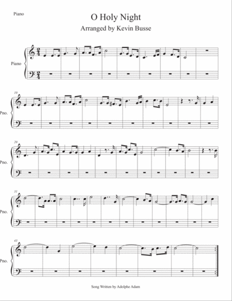 O Holy Night (Easy key of C) Piano Easy Piano scores gallery preview page 1