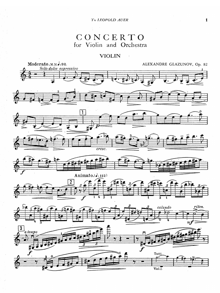 Glazunov: Concerto in A Minor, Op. 82