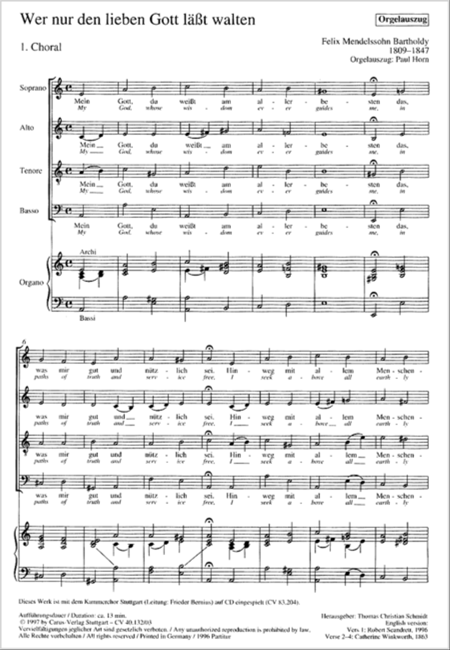 All those who seek God's sov'reign guidance (Wer nur den lieben Gott lasst walten) 4-Part scores gallery preview page 18