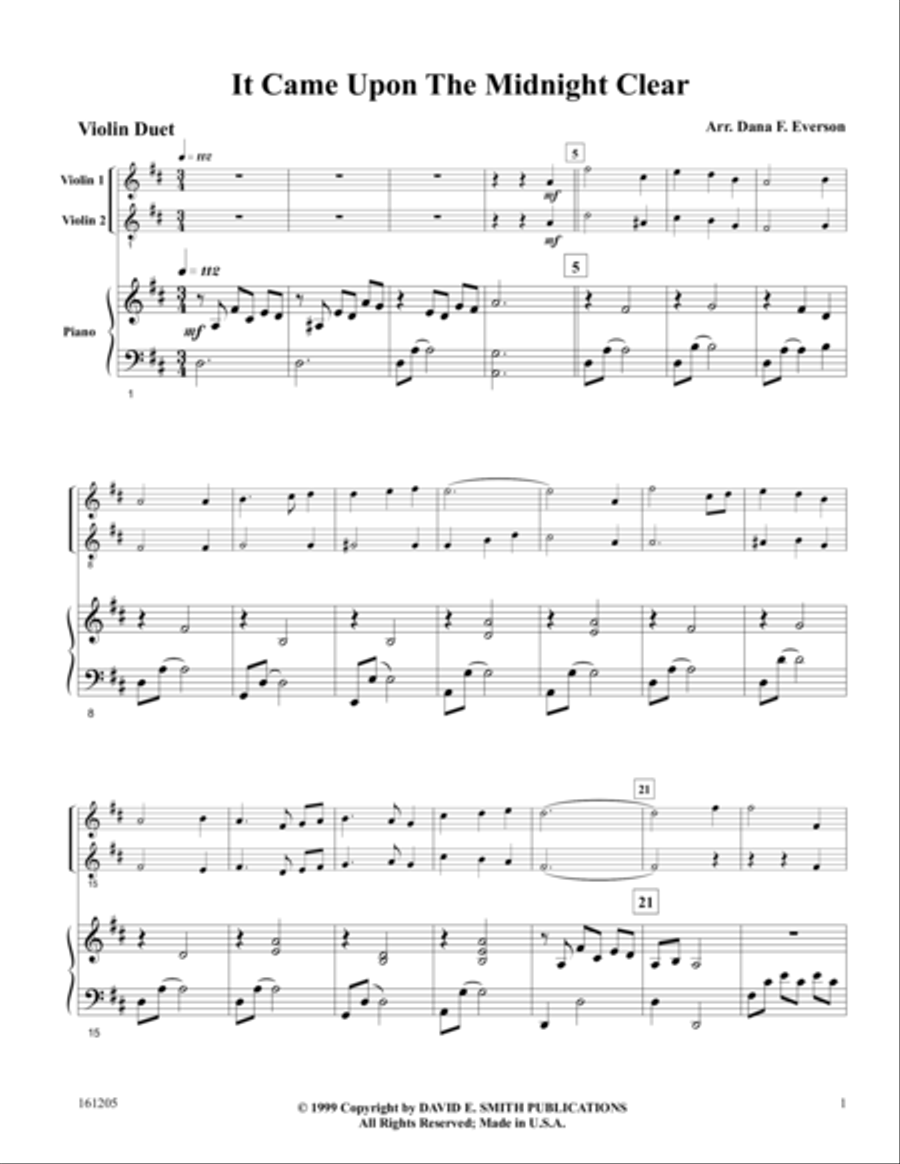 It Came Upon A Midnight Clear String Duet scores gallery preview page 1