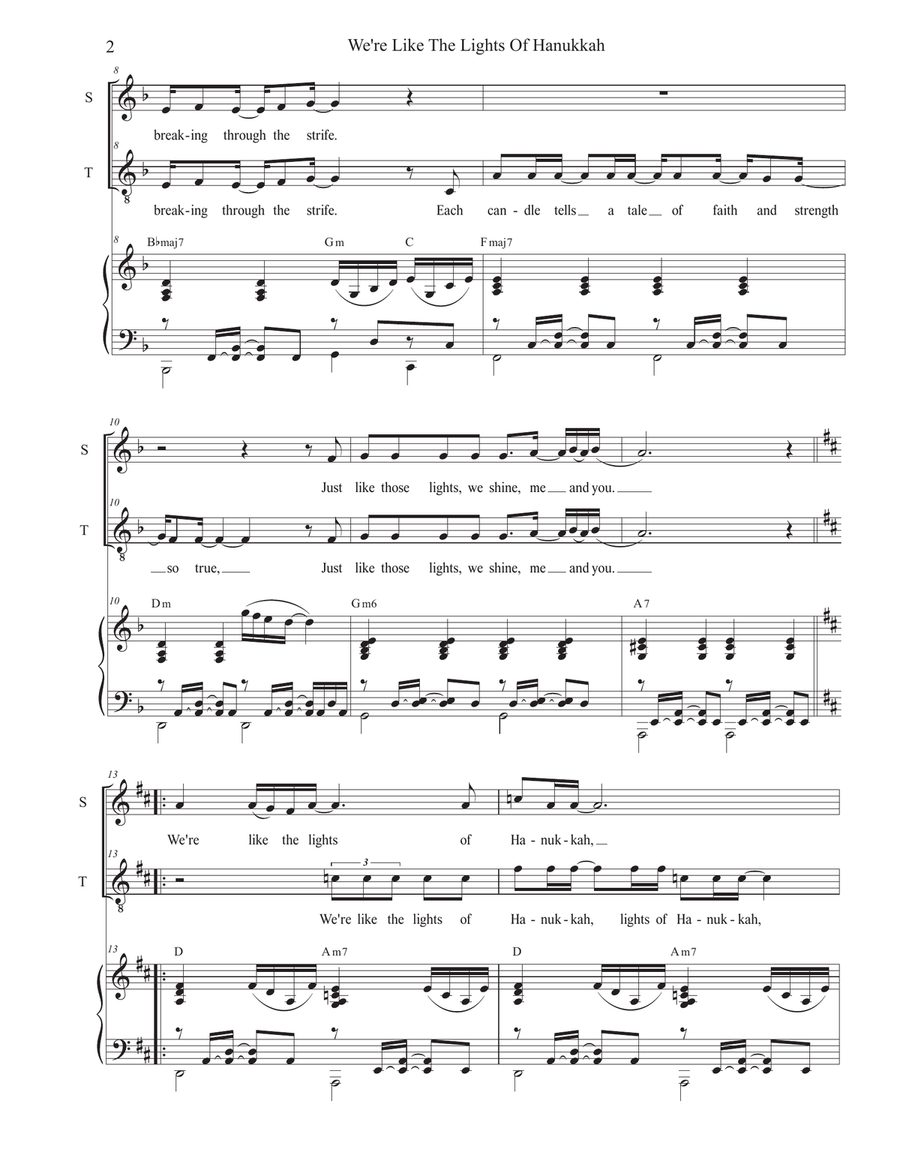We're Like The Lights Of Hanukkah (Duet for Soprano and Tenor solo) image number null