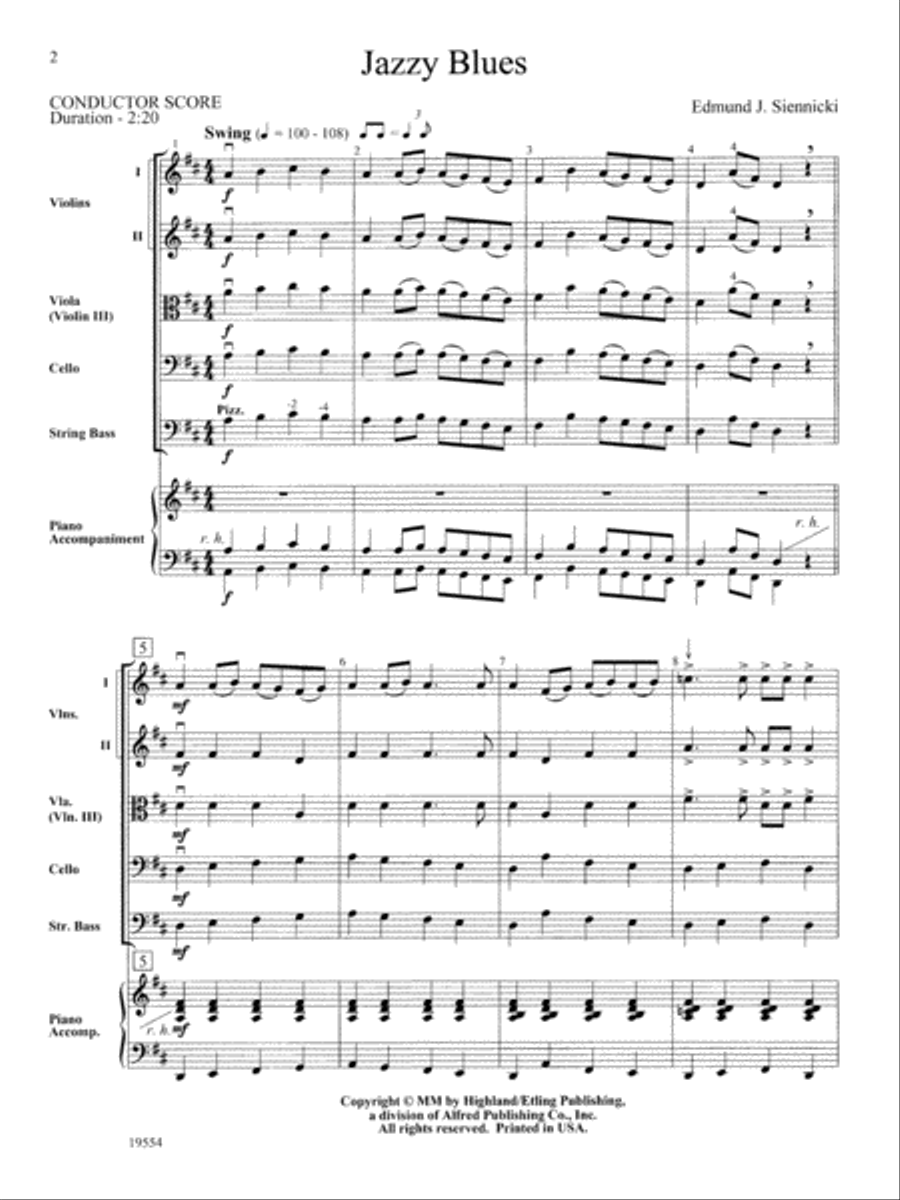 Jazzy Blues: Score String Orchestra scores gallery preview page 2