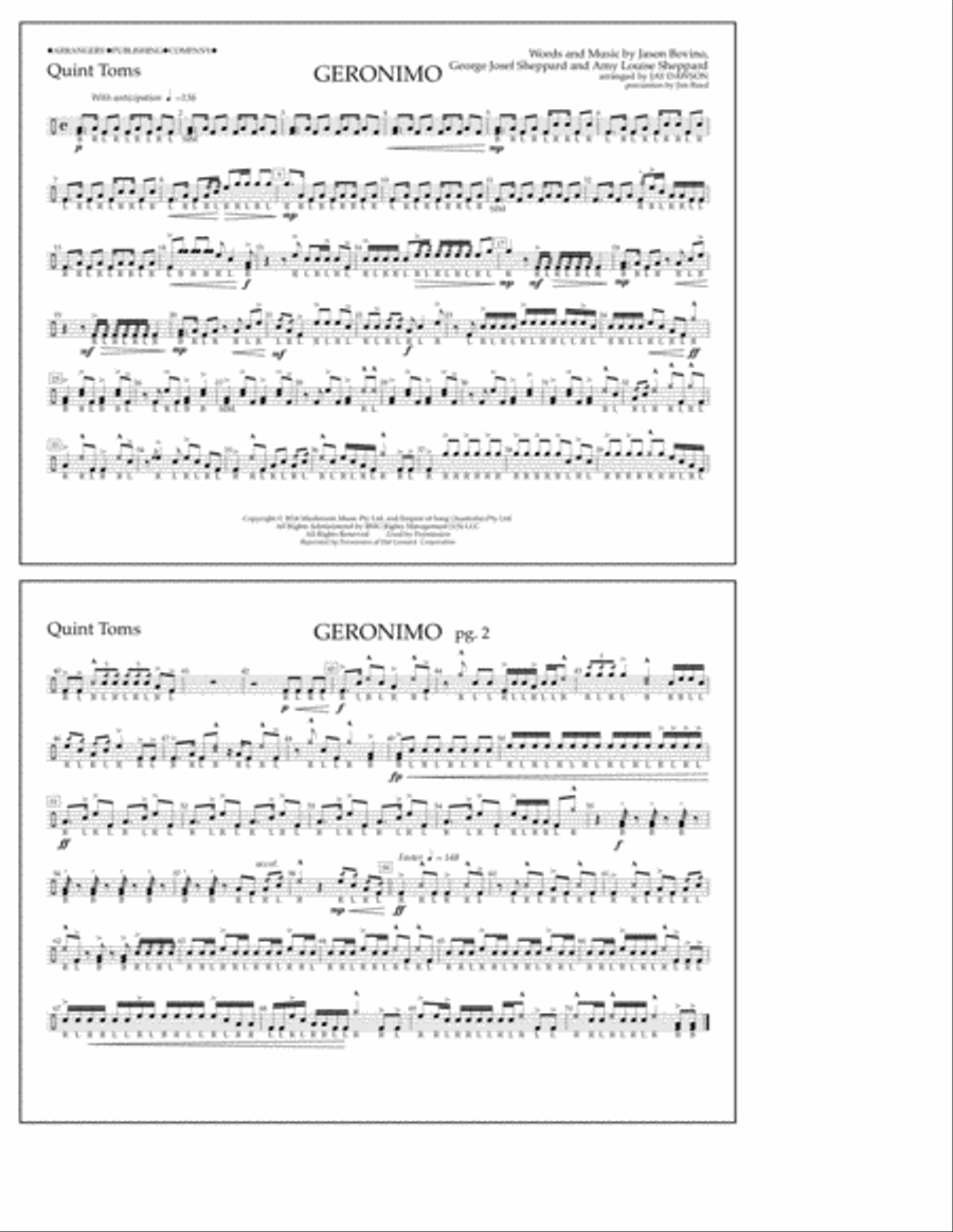 Geronimo - Quint-Toms Marching Band scores gallery preview page 1