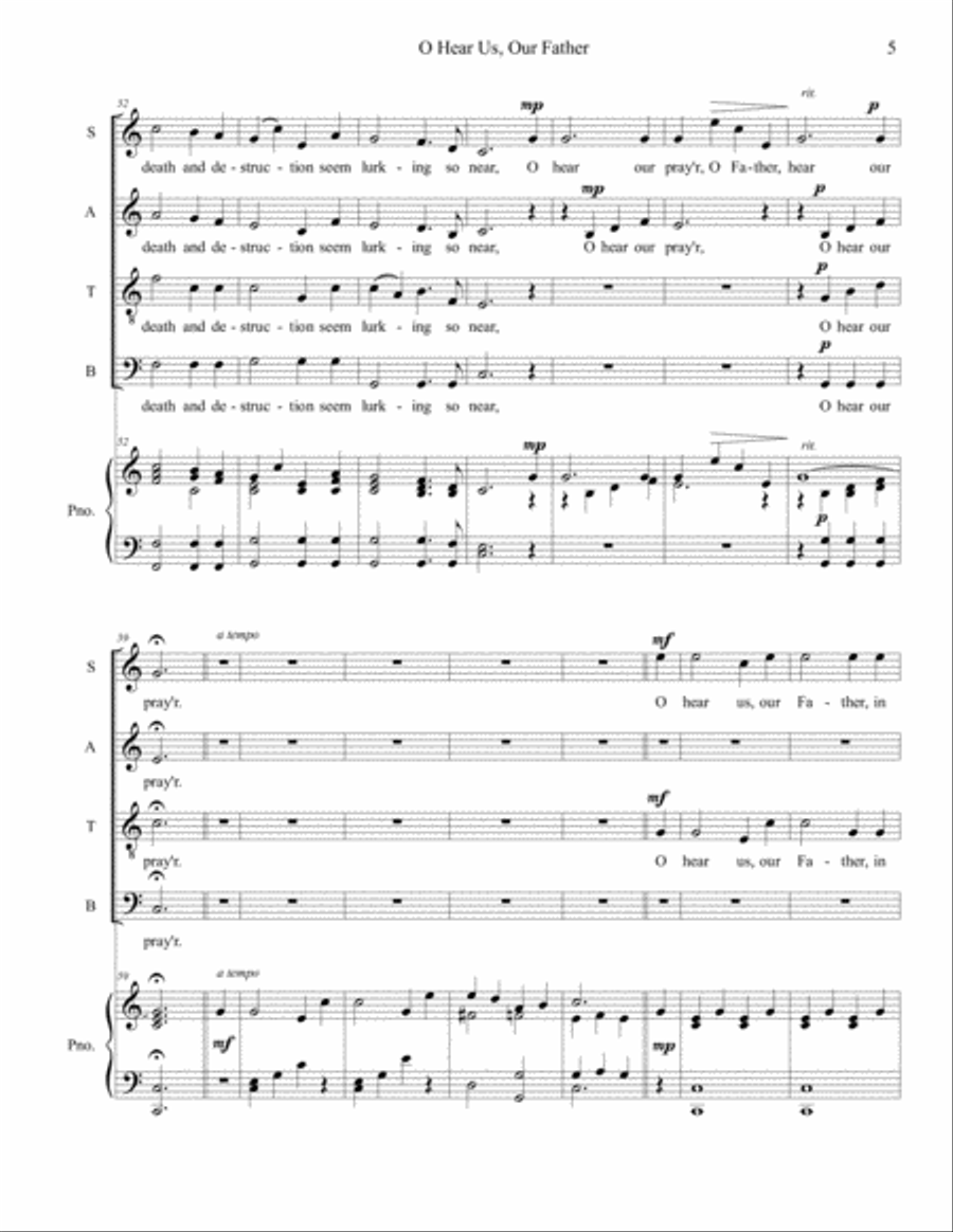 O Hear Us, Our Father 4-Part scores gallery preview page 5