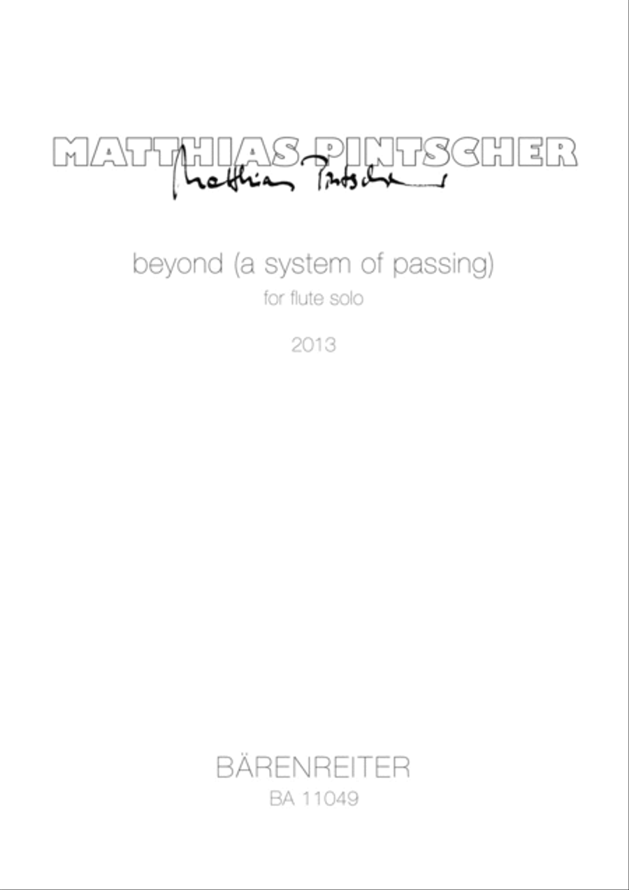 beyond (a system of passing) for solo flute Flute Solo scores gallery preview page 1