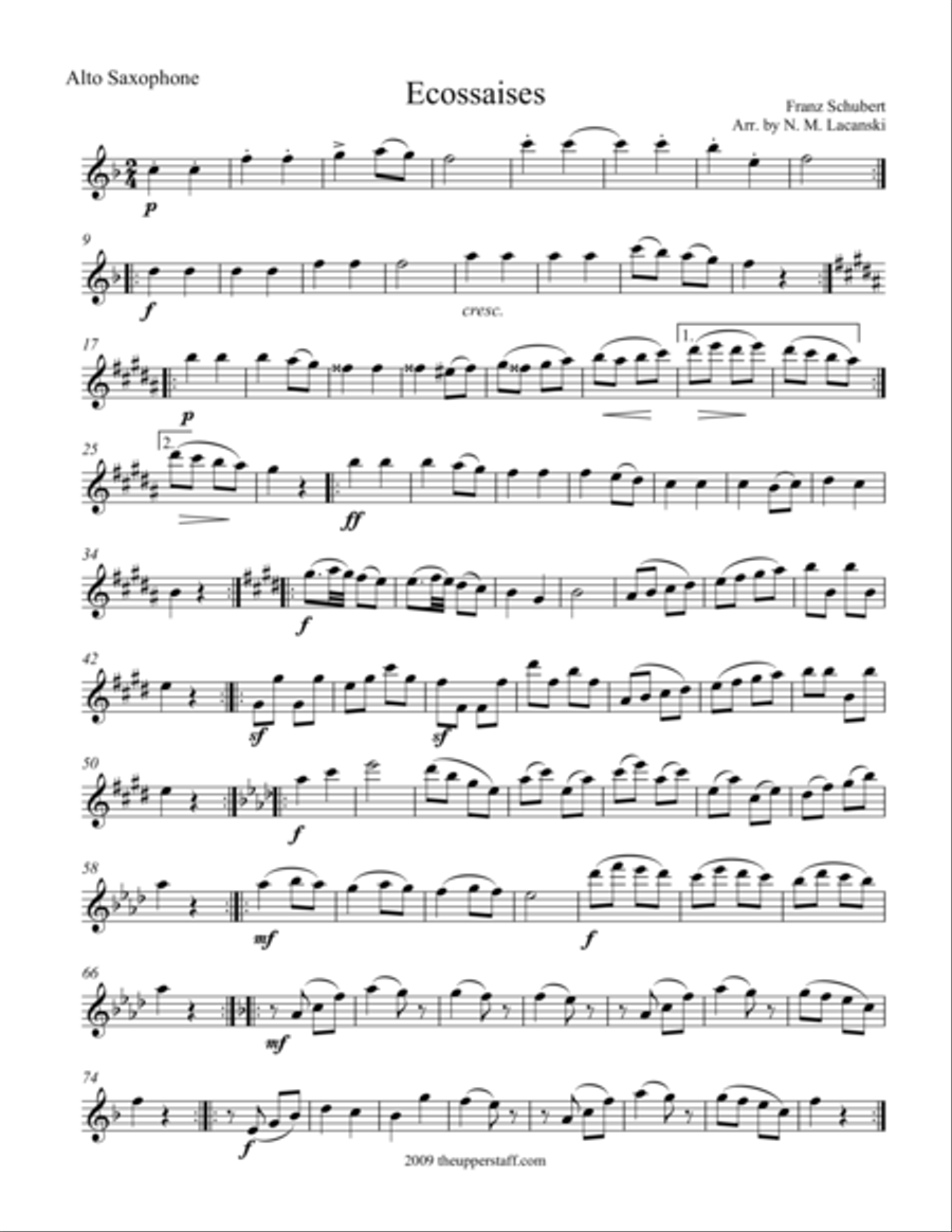 Ecossaises Woodwind Duet scores gallery preview page 1