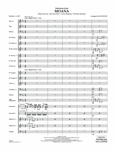 Selections from Moana - Conductor Score (Full Score)