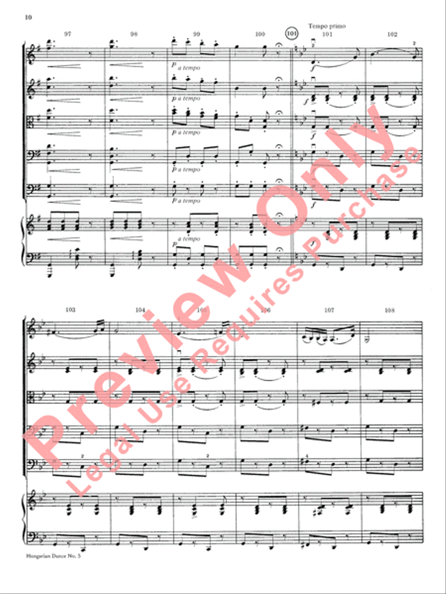 Hungarian Dance No. 5 String Orchestra scores gallery preview page 11