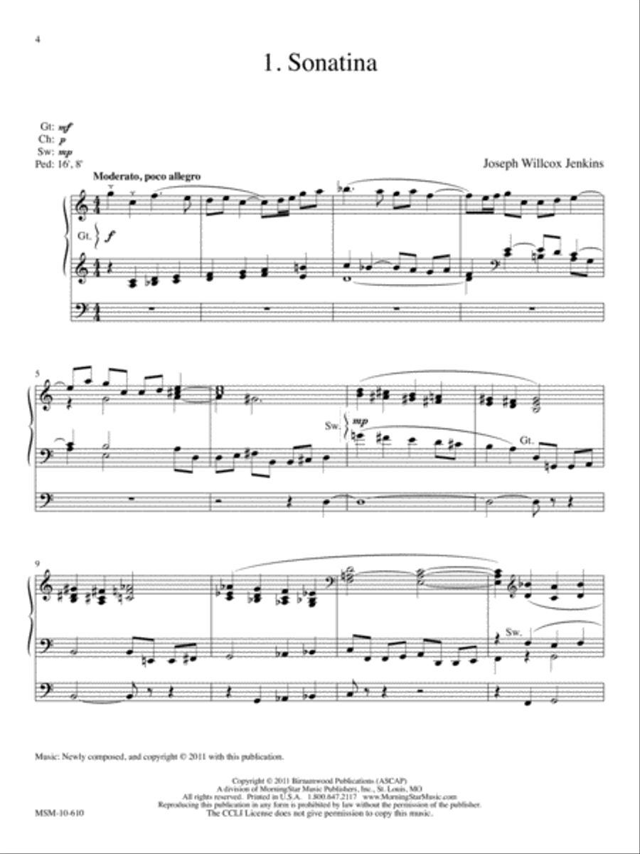 Six Pieces for Organ, Volume 2 B-Flat Clarinet scores gallery preview page 2