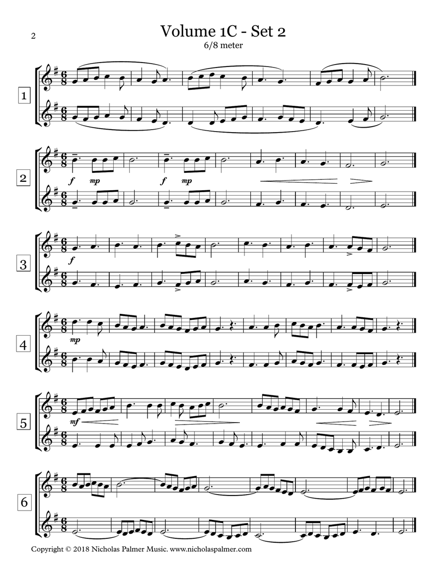 Sight-singing exercises for two-part choirs vol. 1C - Compound meters 2-Part scores gallery preview page 4