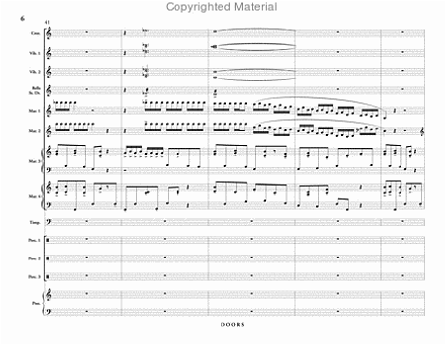 Doors (score & parts) Percussion Ensemble scores gallery preview page 7