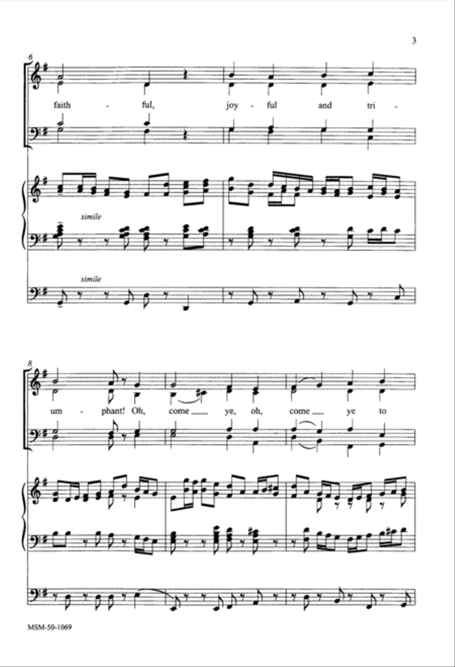 Oh, Come, All Ye Faithful 4-Part scores gallery preview page 2