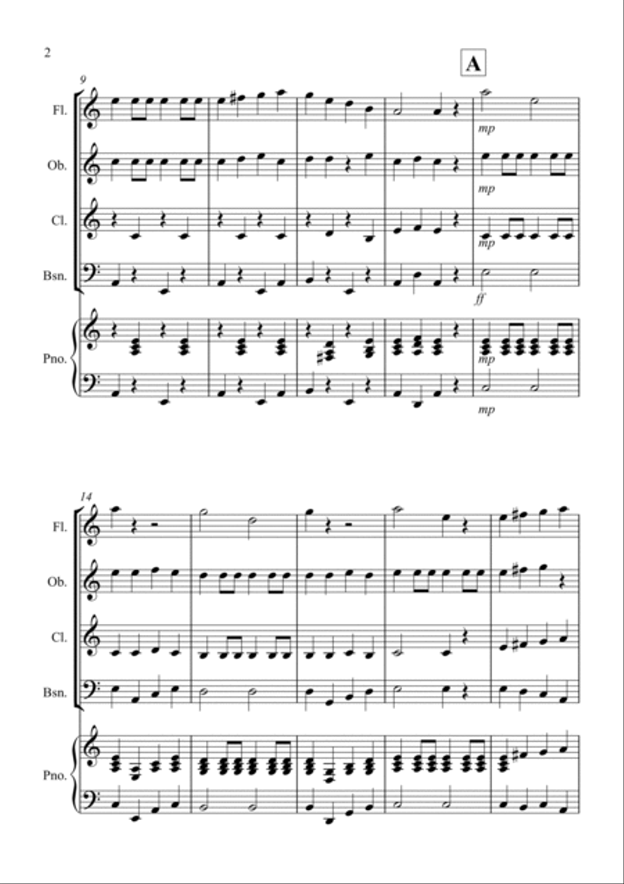 Drunken Sailor for Wind Quartet Drunken Sailor for Wind Quartet Woodwind Quartet scores gallery preview page 2
