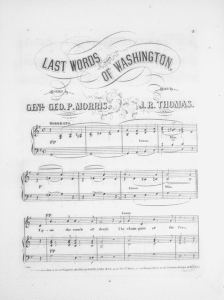 The Last Words of Washington. Song