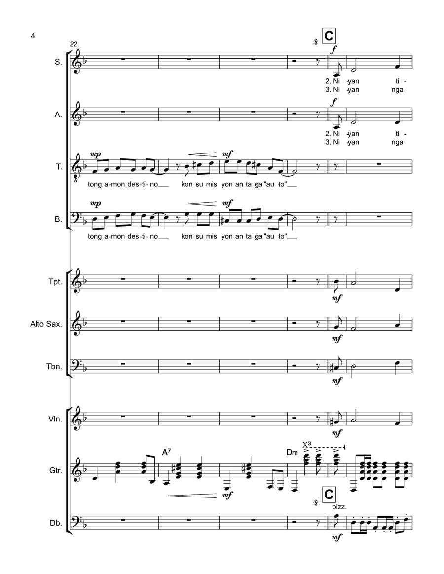 An Lab-Asero (The Fishmonger): An Arrangement Of A Traditional Waray Song 4-Part scores gallery preview page 4