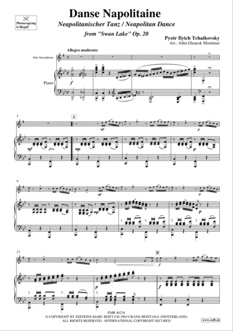 Danse Napolitaine Alto Saxophone scores gallery preview page 3