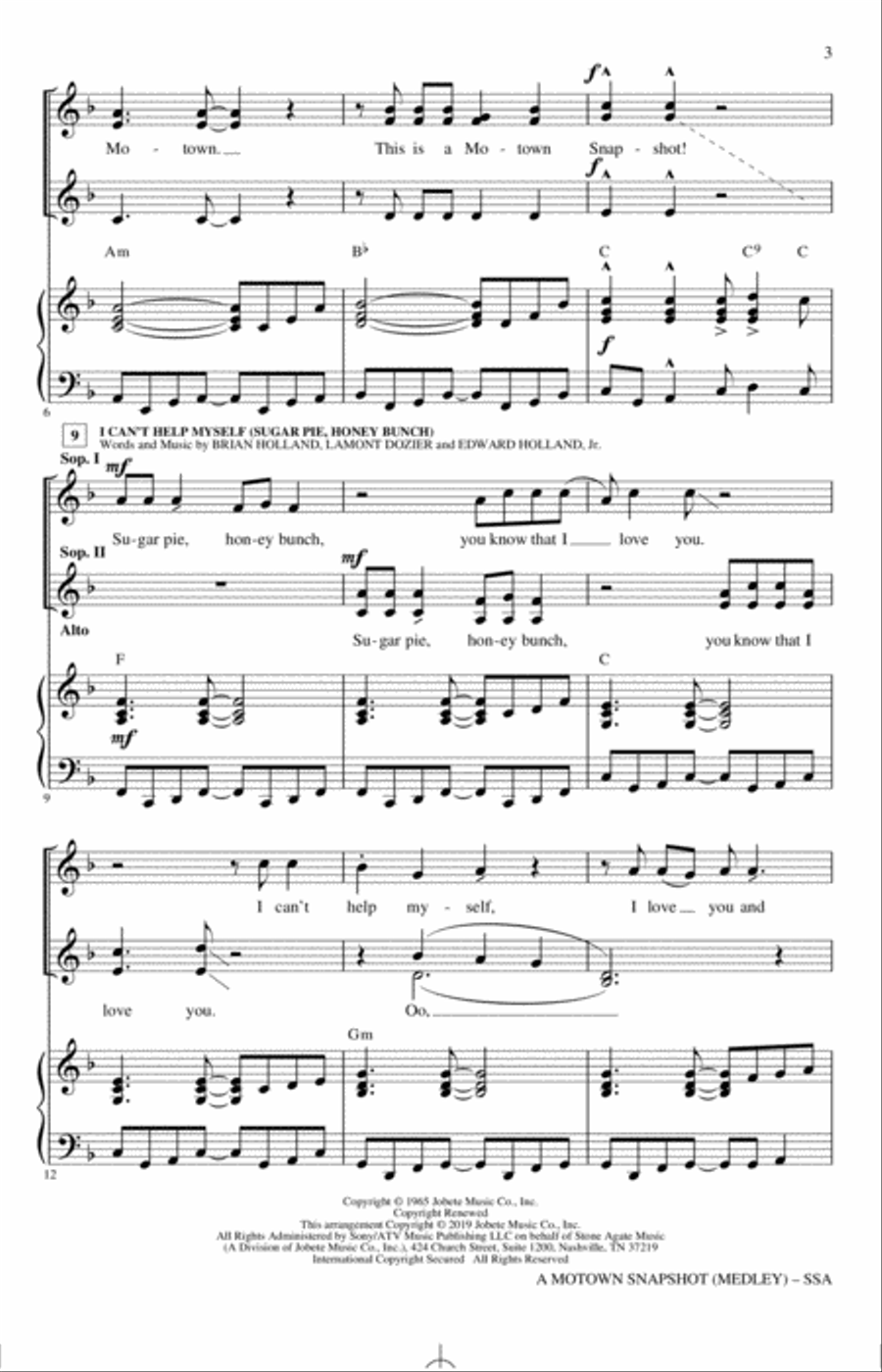A Motown Snapshot (Medley) SSA scores gallery preview page 2