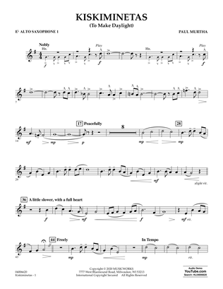 Kiskiminetas (To Make Daylight) - Eb Alto Saxophone 1