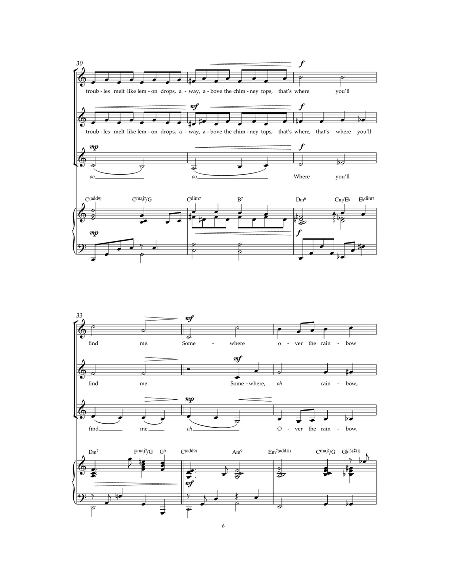 Over The Rainbow (from 'The Wizard Of Oz') Choir scores gallery preview page 6