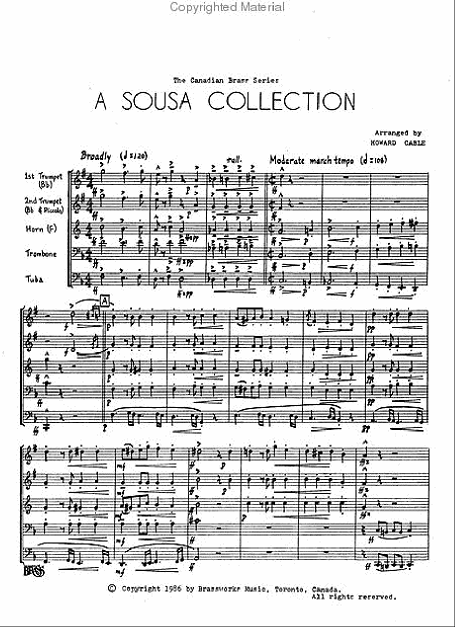 A Sousa Collection A Sousa Collection Brass Quintet scores gallery preview page 2