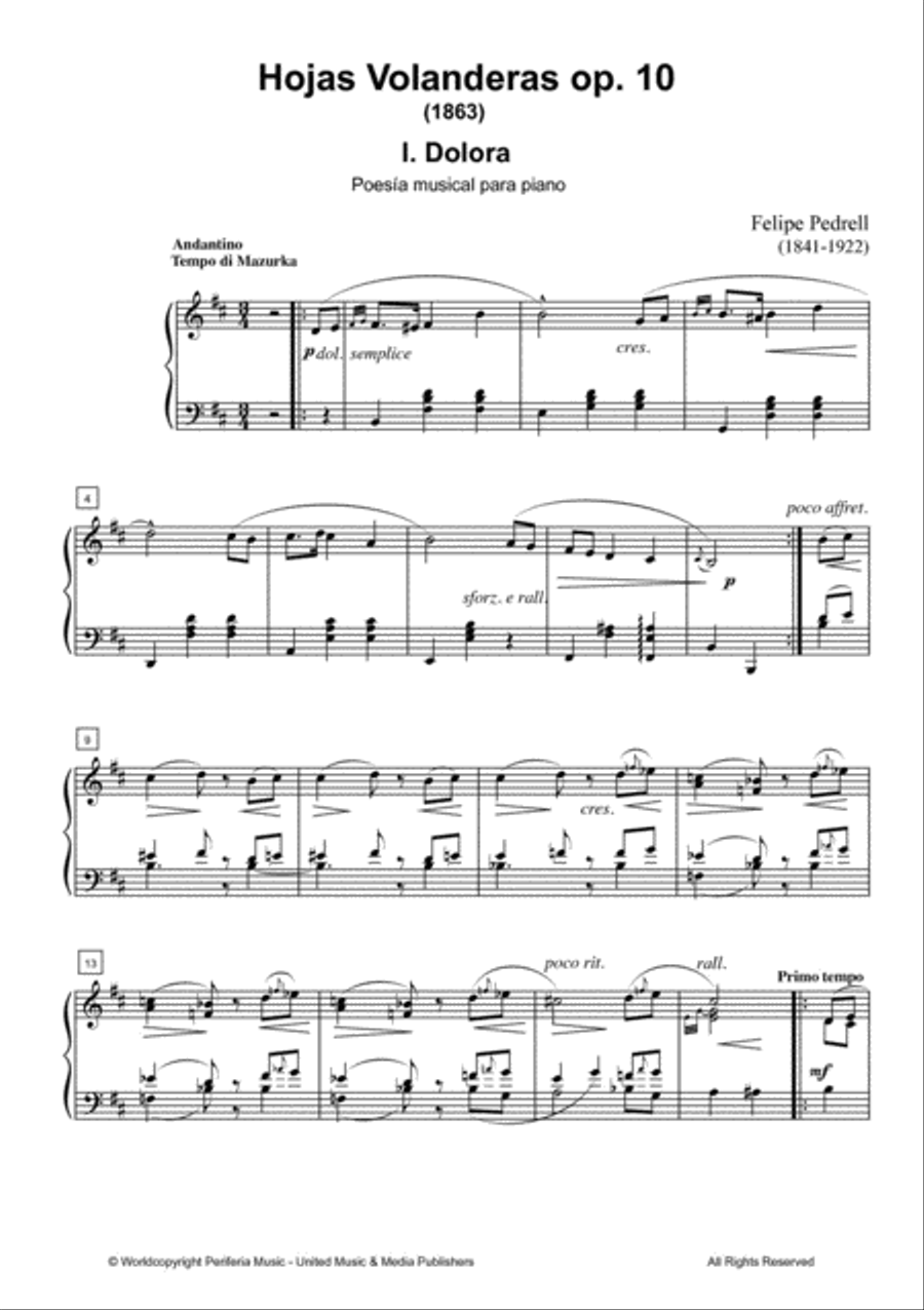 Hojas Volanderas for Piano Piano, Vocal scores gallery preview page 2