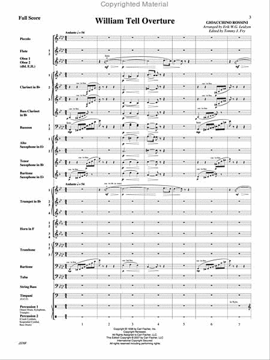 William Tell Overture Concert Band scores gallery preview page 4