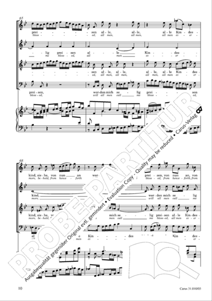 Magnify the Lord, my soul (Meine Seel erhebt den Herren) 4-Part scores gallery preview page 11