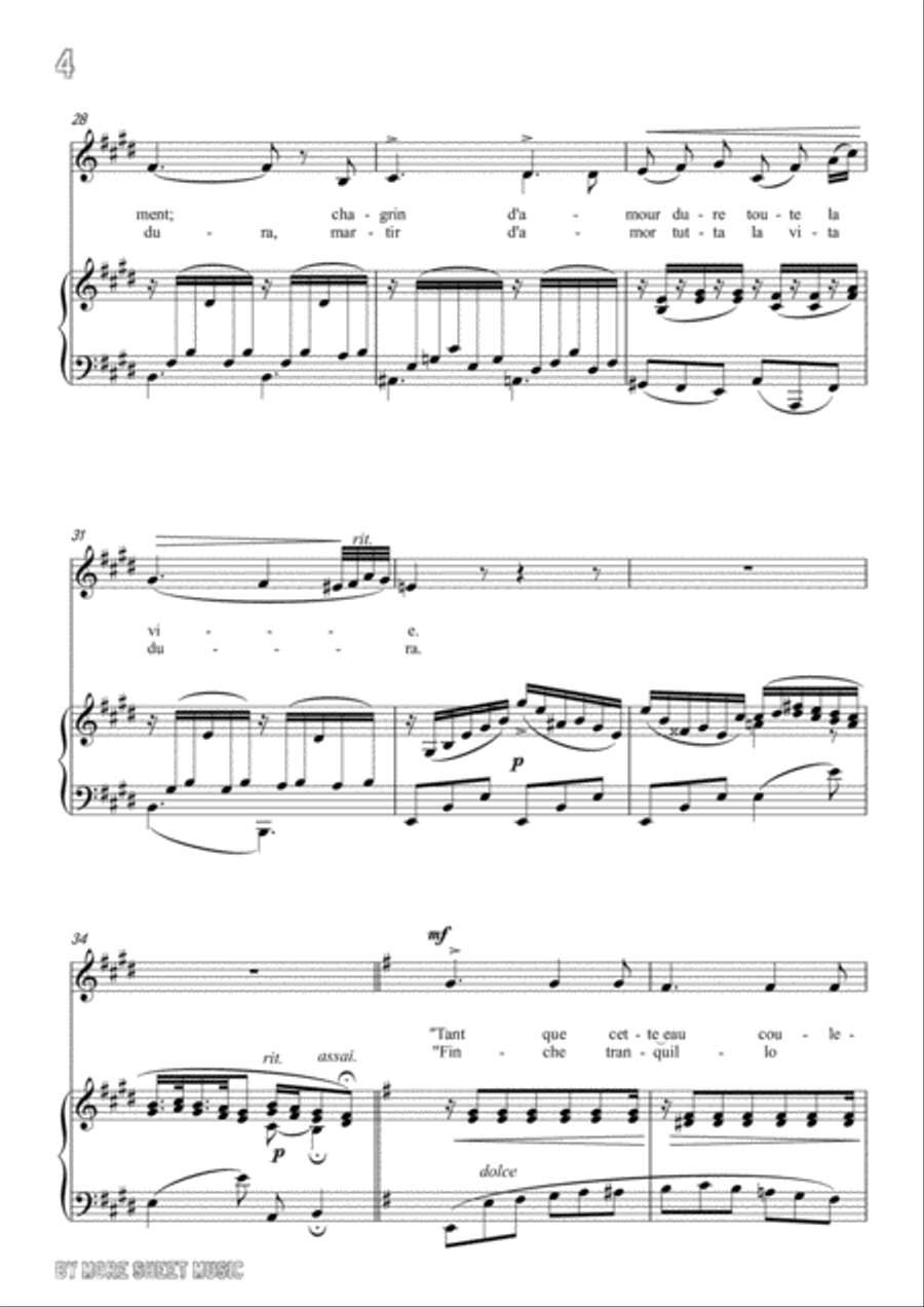 Giovanni-Piacer d'amor in E Major,for Voice and Piano Voice Solo scores gallery preview page 6