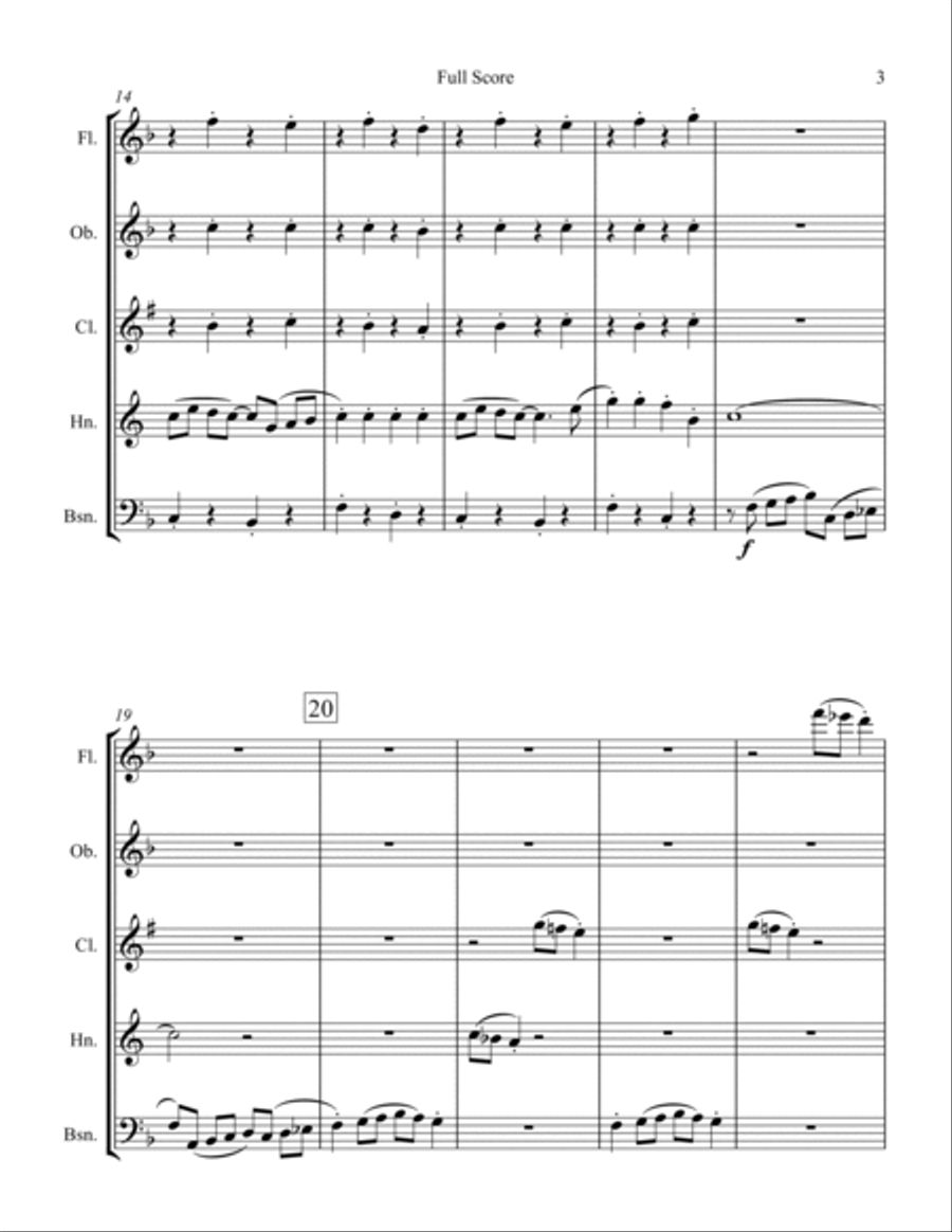 I'm Gonna Wash That Man Right Outa My Hair Woodwind Quintet scores gallery preview page 3