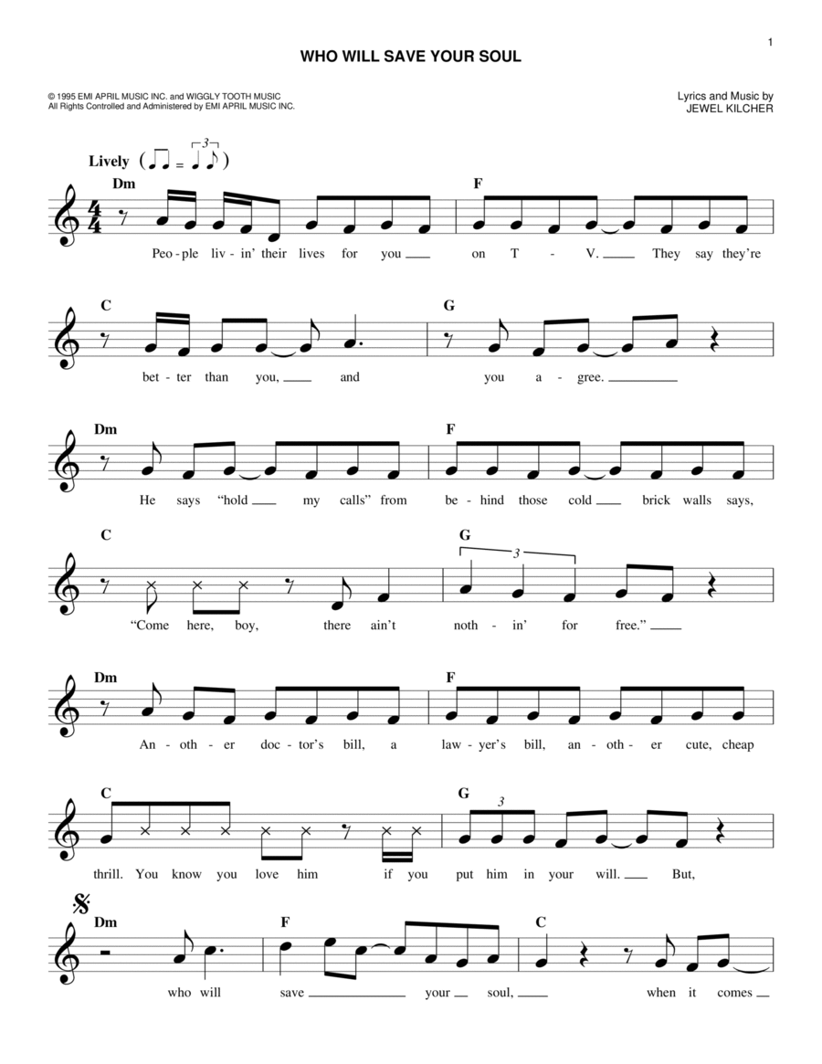 Who Will Save Your Soul Guitar scores gallery preview page 1